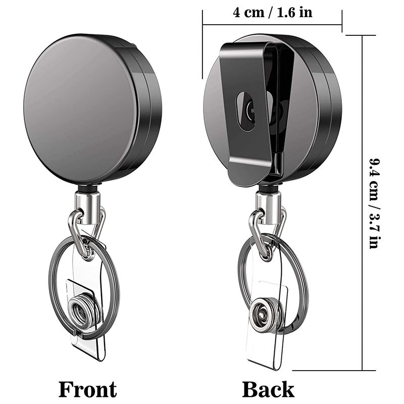 2PCS Retractable Badge Cords with Clip with Retractable Badge Card Holder for ID Card Key Badge Holder