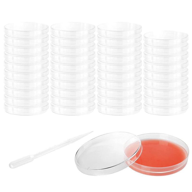 Plastic Petri Dishes with Lid,100X15mm Clear Culture Dishes,Petri Dish Set for Bioresearch,Science Art Projects Equipped