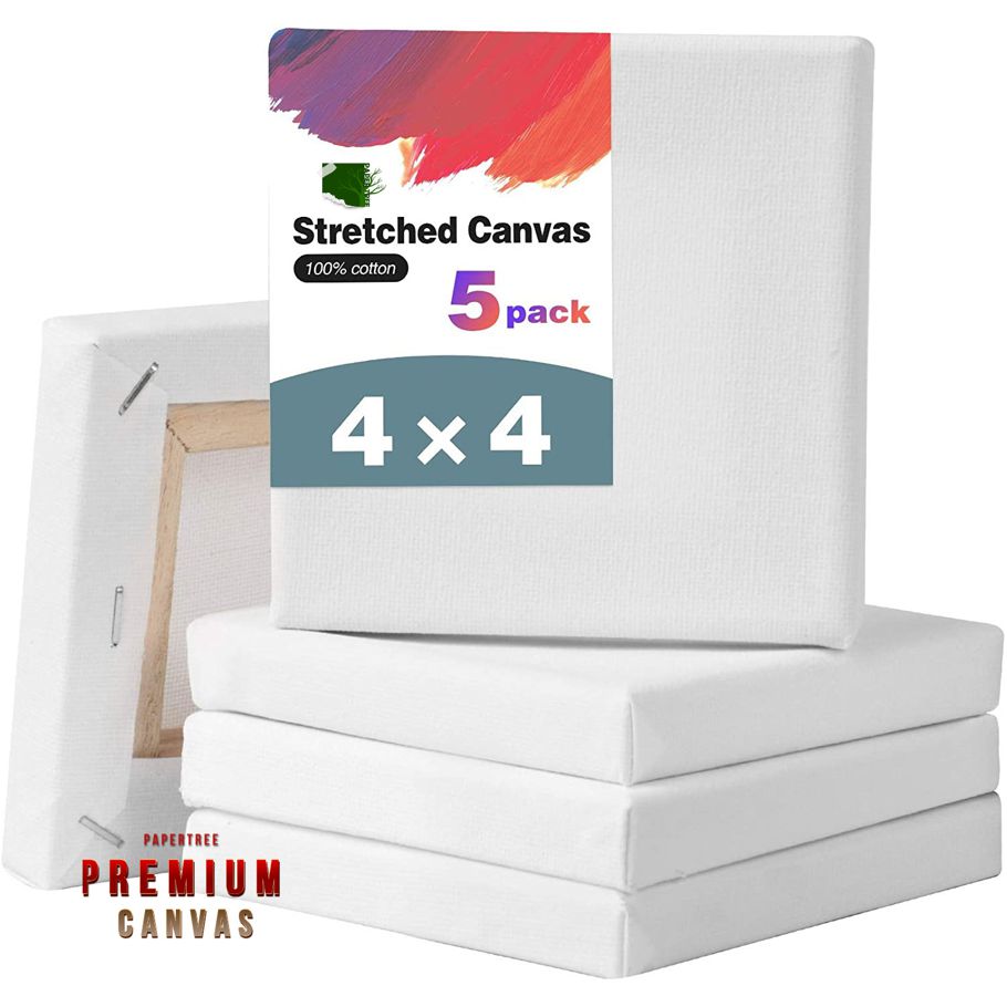 White Premium Canvas 4x4 inch - 5 Pcs