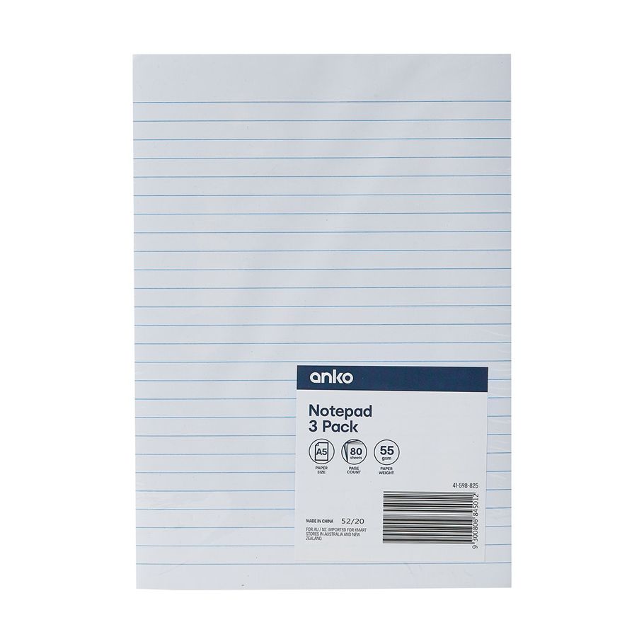 3 Pack A5 Notepad