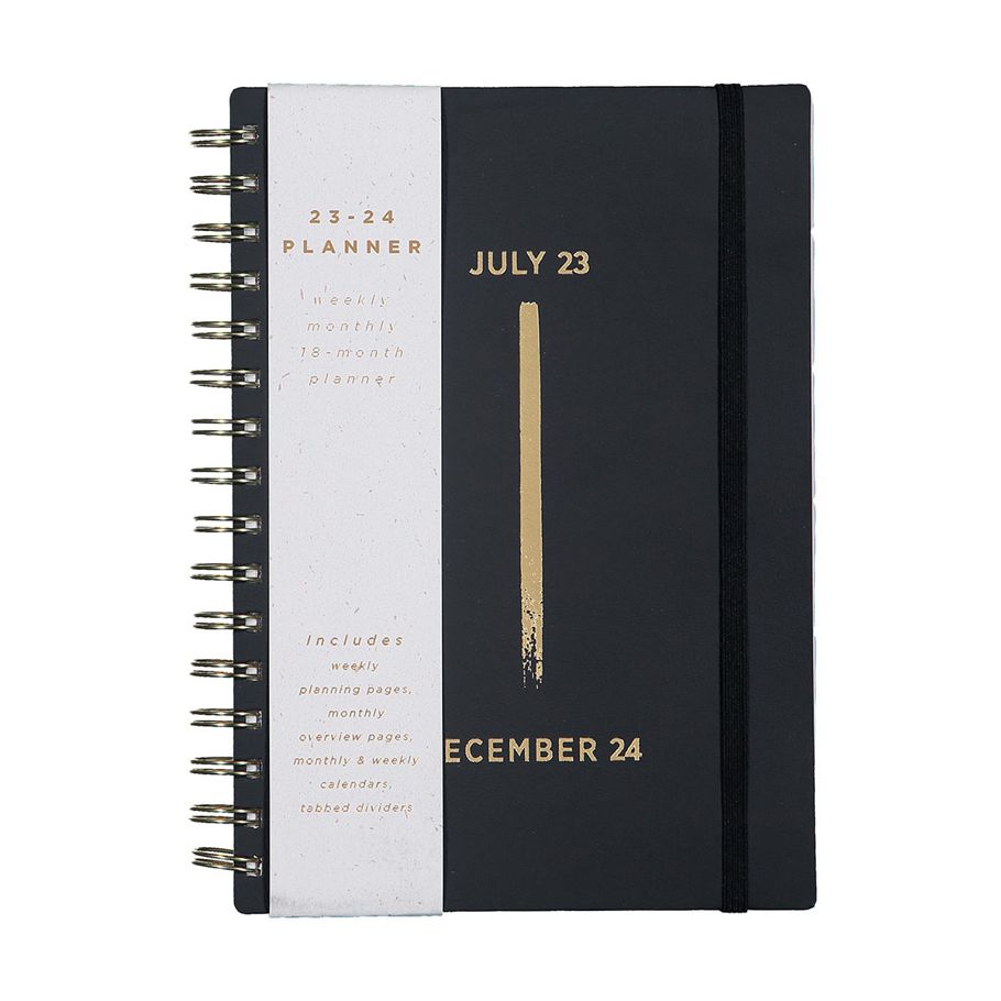 23/24 A5 Spiral Weekly Diary - Black