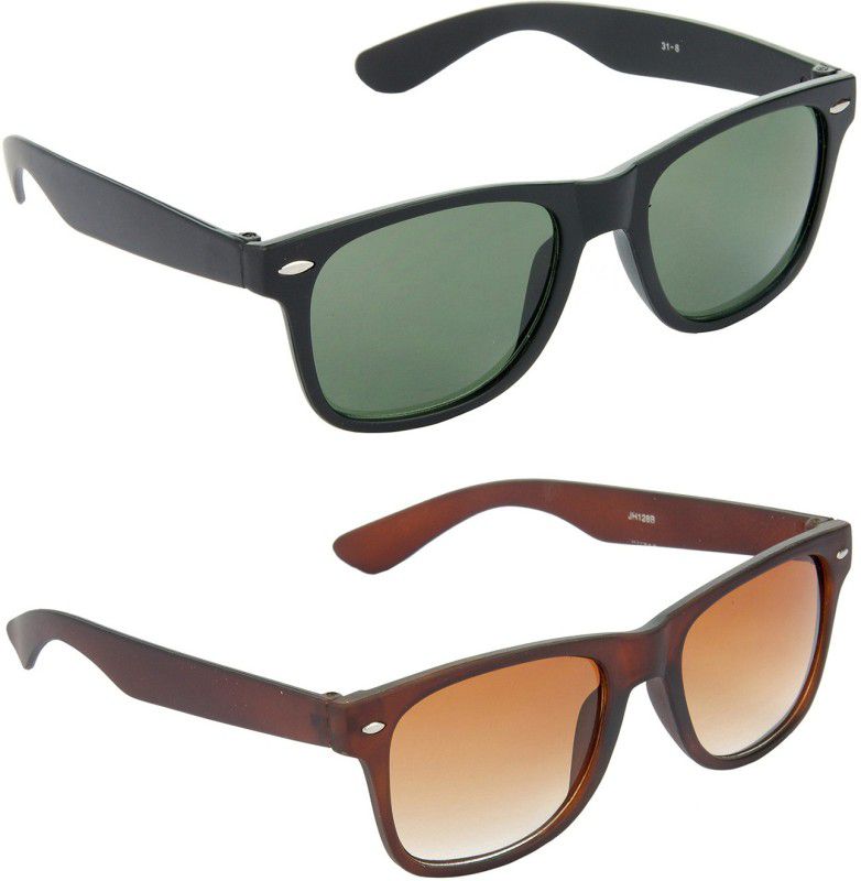 Gradient, Mirrored, UV Protection Wayfarer Sunglasses (53)  (For Men & Women, Green, Brown)