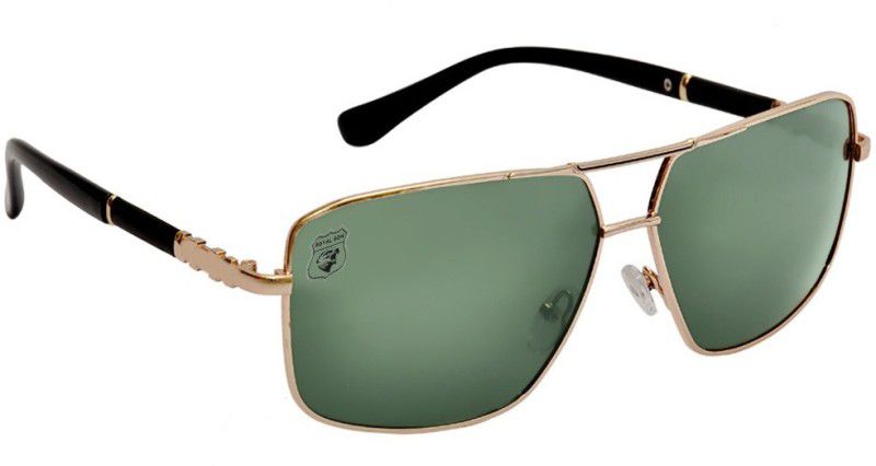 Rectangular Sunglasses (Free Size)  (For Men, Green)