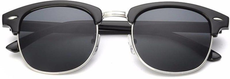 UV Protection Clubmaster Sunglasses (Free Size)  (For Men & Women, Black)