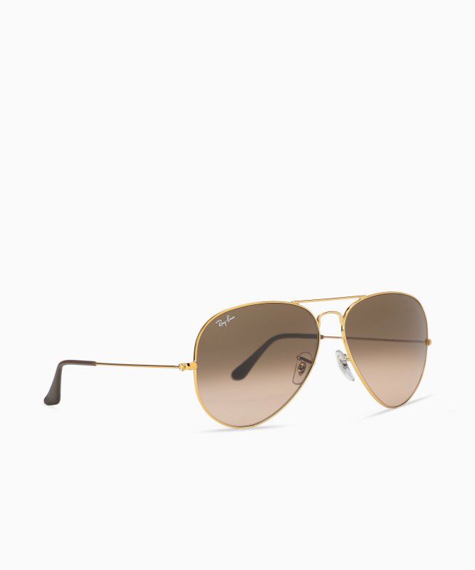Gradient, UV Protection Aviator Sunglasses (62)  (For Men, Brown)
