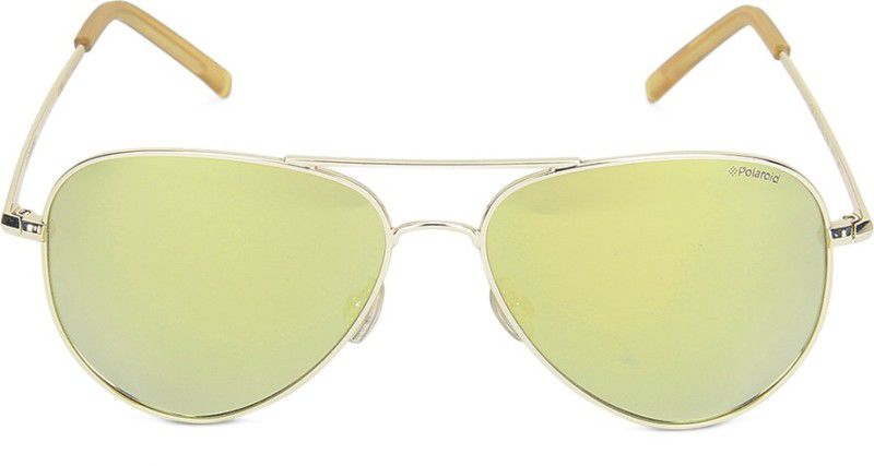 Polarized, Mirrored, UV Protection Aviator Sunglasses (Free Size)  (For Men & Women, Golden)