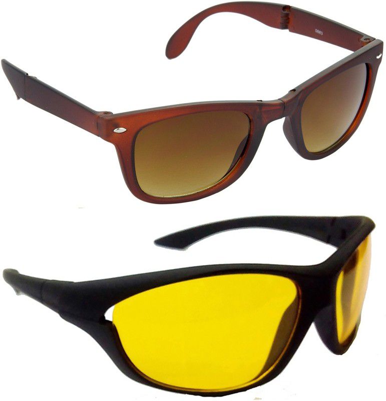Gradient Wayfarer, Sports Sunglasses (Free Size)  (For Men, Brown)