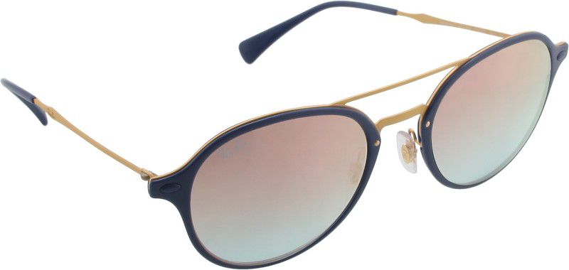 Gradient, Mirrored Retro Square Sunglasses (55)  (For Men & Women, Pink)