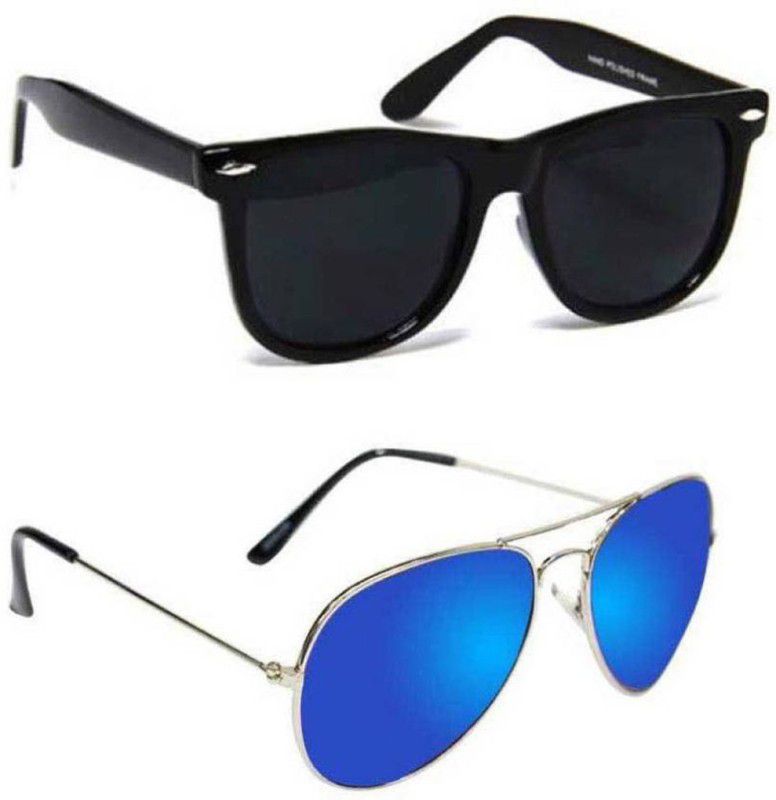 UV Protection Wayfarer, Aviator Sunglasses (Free Size)  (For Men & Women, Multicolor)