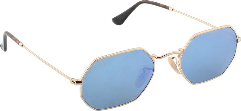 Mirrored Spectacle Sunglasses (53)  (For Men & Women, Blue)