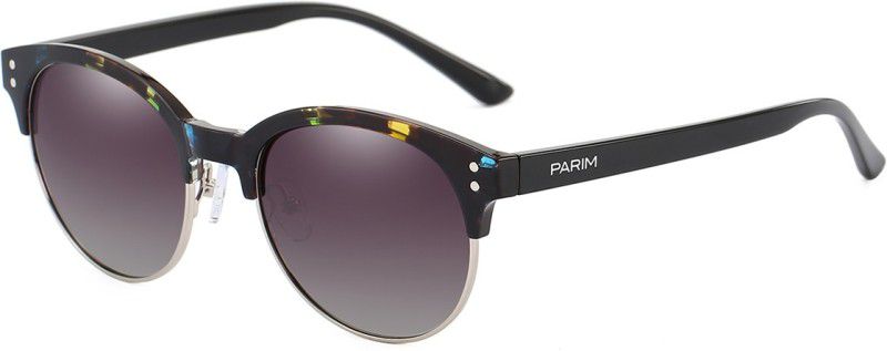 Polarized, Gradient, UV Protection Clubmaster Sunglasses (52)  (For Men & Women, Grey)