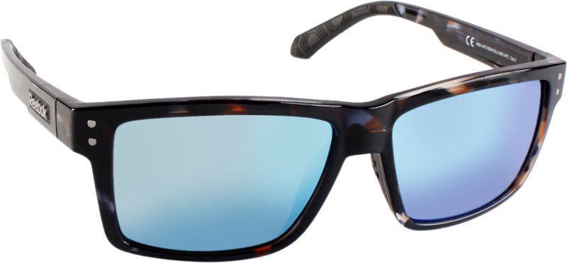 Mirrored Retro Square Sunglasses (56)  (For Men & Women, Blue)