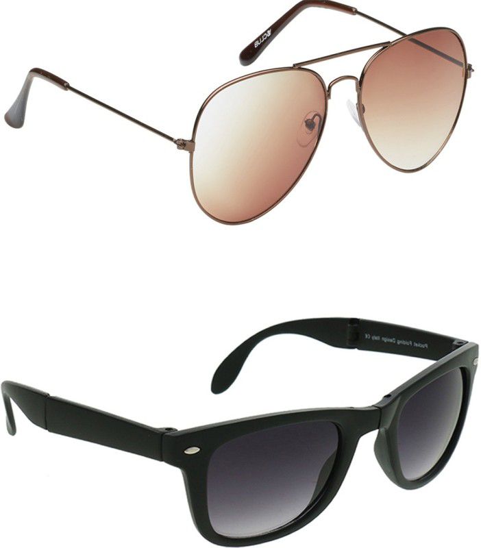 UV Protection Wayfarer, Aviator Sunglasses (52)  (For Men & Women, Brown, Grey)