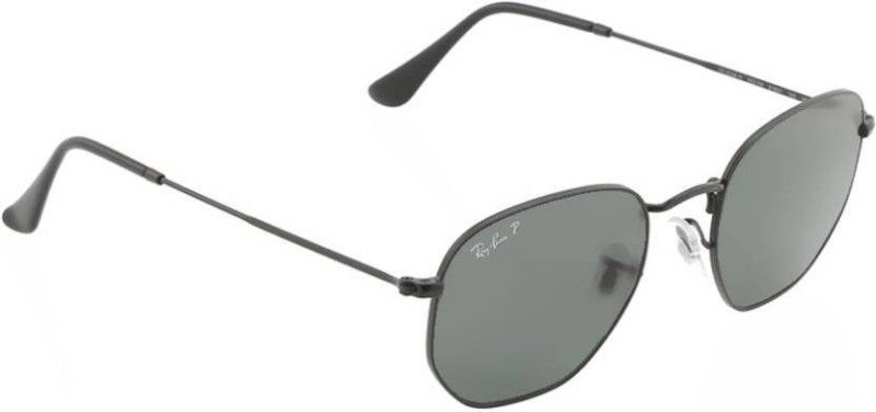 Polarized Retro Square Sunglasses (51)  (For Men, Green)