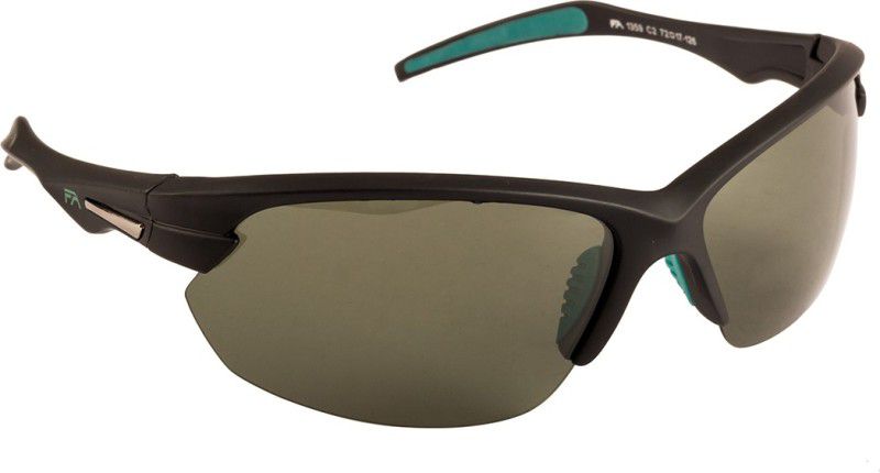Polarized, UV Protection Wrap-around Sunglasses (72)  (For Men, Black)
