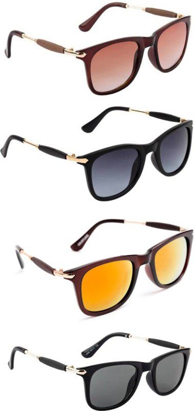 UV Protection, Gradient, Others Wayfarer Sunglasses (Free Size)  (For Men & Women, Brown, Grey, Orange, Black)
