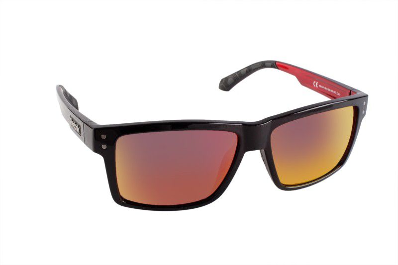 Mirrored Retro Square Sunglasses (56)  (For Men & Women, Red)