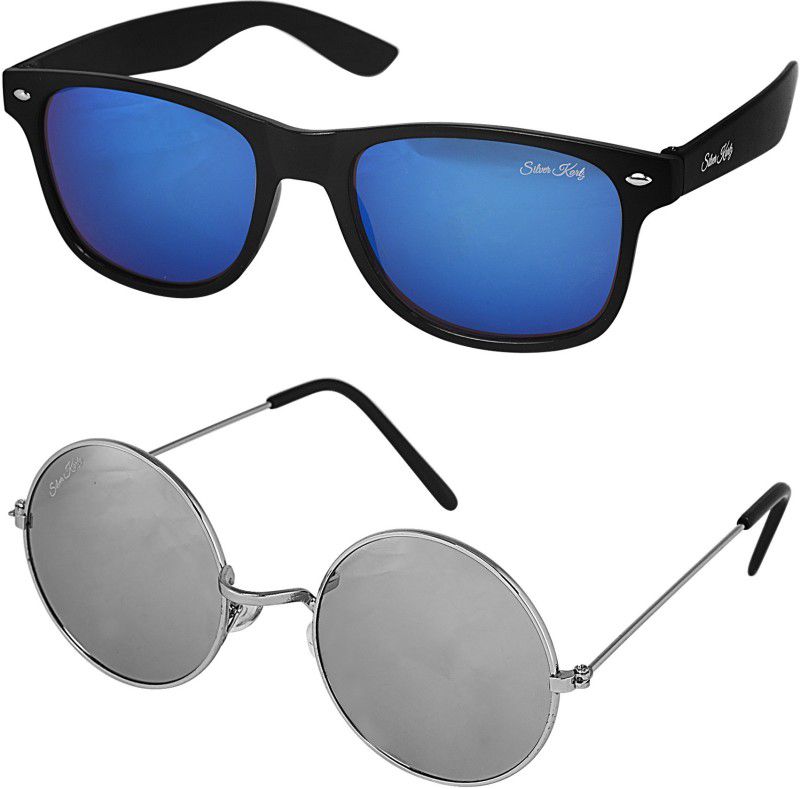 UV Protection Wayfarer Sunglasses (88)  (For Men & Women, Blue, Silver)