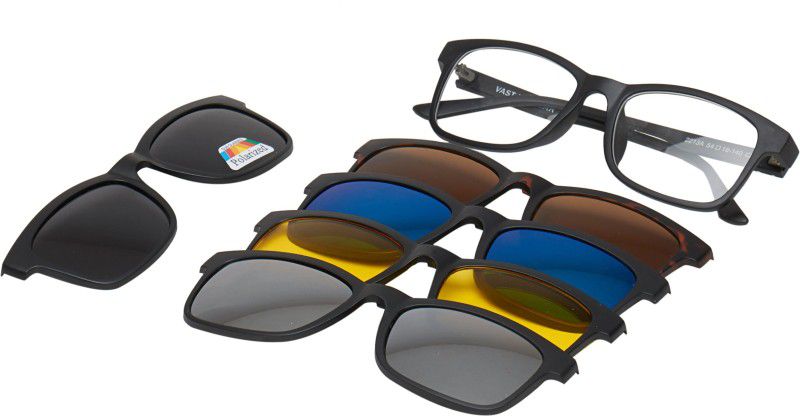 UV Protection, Polarized Rectangular Sunglasses (58)  (For Men & Women, Grey, Yellow, Brown, Blue, Silver)