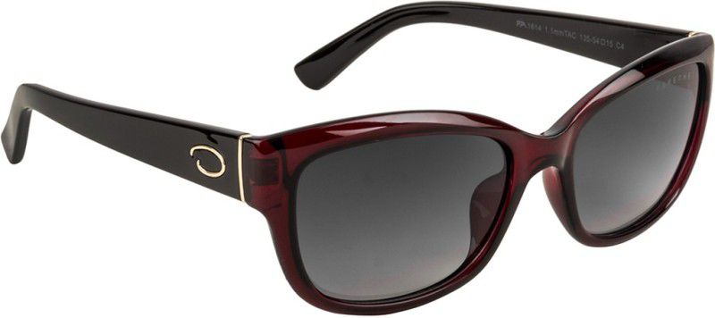 Polarized Rectangular Sunglasses (54)  (For Women, Grey)