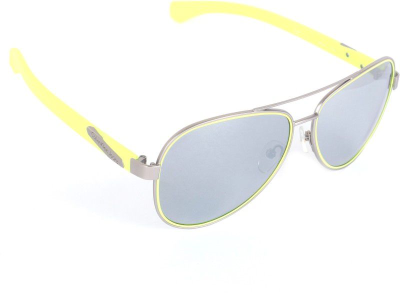 Mirrored Aviator Sunglasses (59)  (For Men & Women, Silver)
