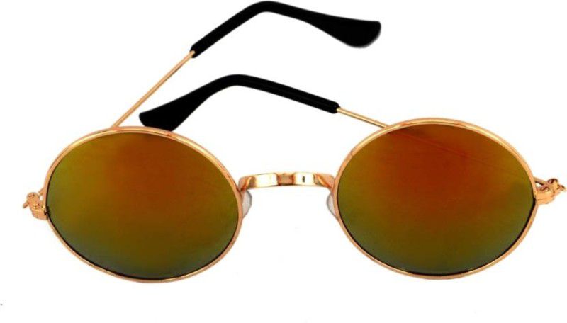 UV Protection Round Sunglasses (Free Size)  (For Boys & Girls, Golden)