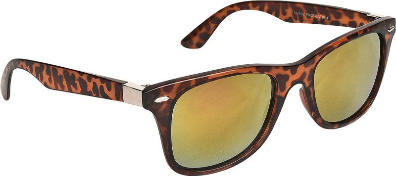 Mirrored, UV Protection Wayfarer Sunglasses (53)  (For Men & Women, Golden)
