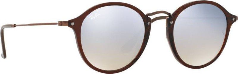 Mirrored Round Sunglasses (49)  (For Men, Silver)