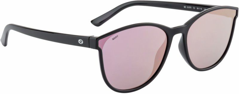 Mirrored Cat-eye Sunglasses (56)  (For Women, Violet)