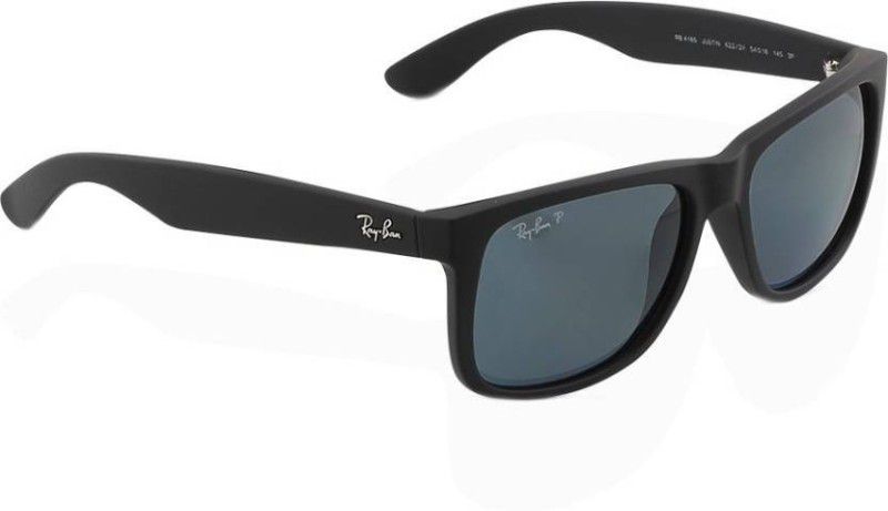 Polarized Retro Square Sunglasses (55)  (For Men, Blue)