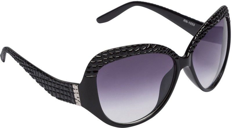 UV Protection, Gradient Cat-eye Sunglasses (60)  (For Women, Black)