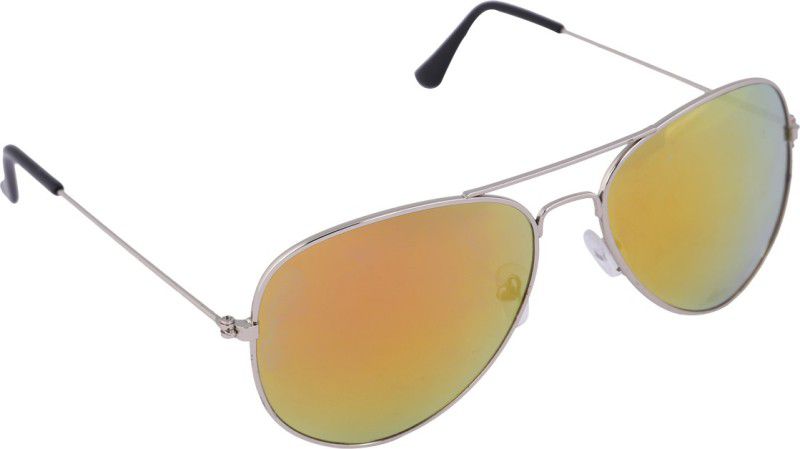 Aviator Sunglasses (58)  (For Men, Yellow, Silver)