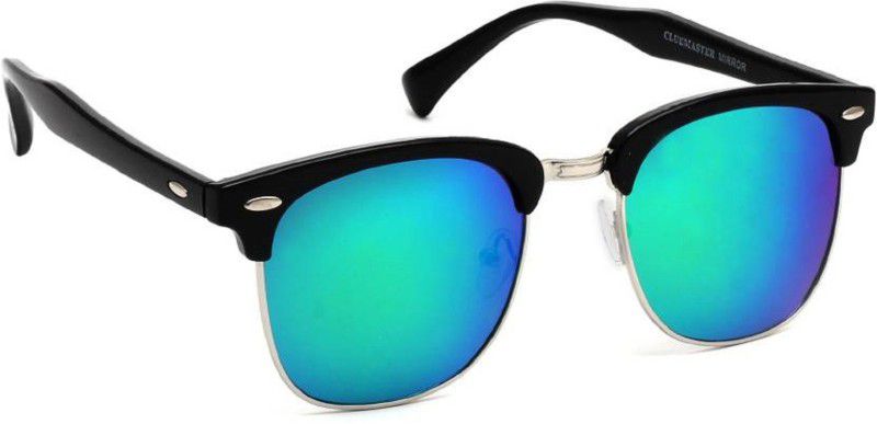 UV Protection Clubmaster Sunglasses (Free Size)  (For Men & Women, Blue, Green)