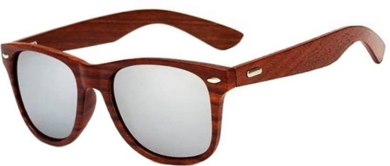 UV Protection Wayfarer Sunglasses (52)  (For Men, Silver)