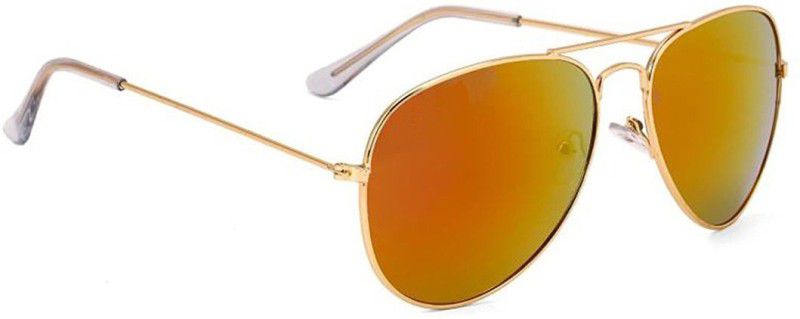 Mirrored Aviator Sunglasses (Free Size)  (For Men & Women, Golden)