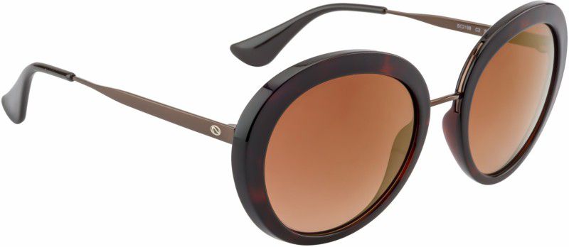 Mirrored Round Sunglasses (52)  (For Women, Brown, Golden)