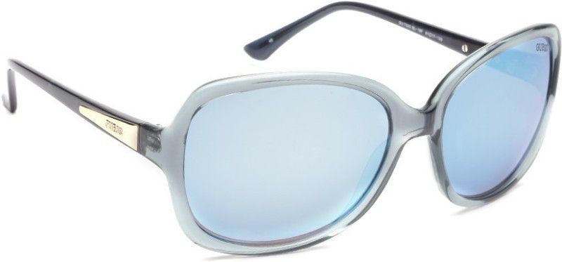 Mirrored Over-sized Sunglasses (Free Size)  (For Women, Brown, Blue)