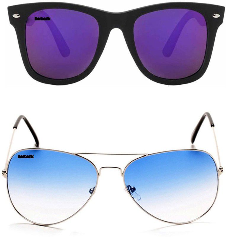 UV Protection Aviator, Wayfarer Sunglasses (Free Size)  (For Men & Women, Blue)