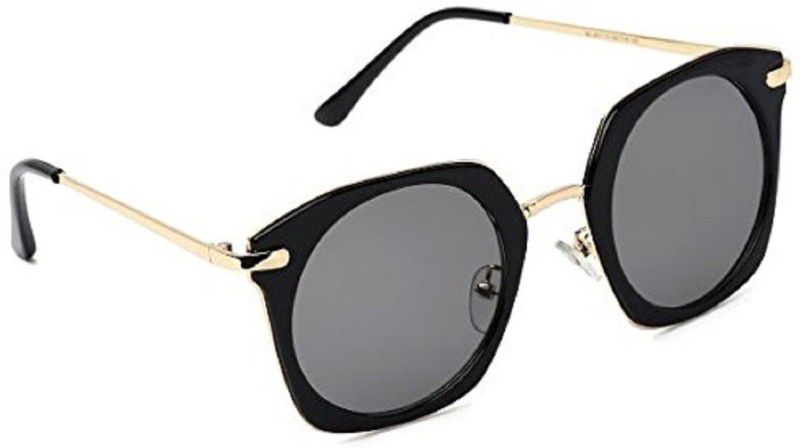 UV Protection Retro Square Sunglasses (52)  (For Men & Women, Black)