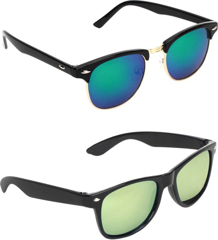 Mirrored, UV Protection Clubmaster, Wayfarer Sunglasses (55)  (For Men & Women, Multicolor, Multicolor)