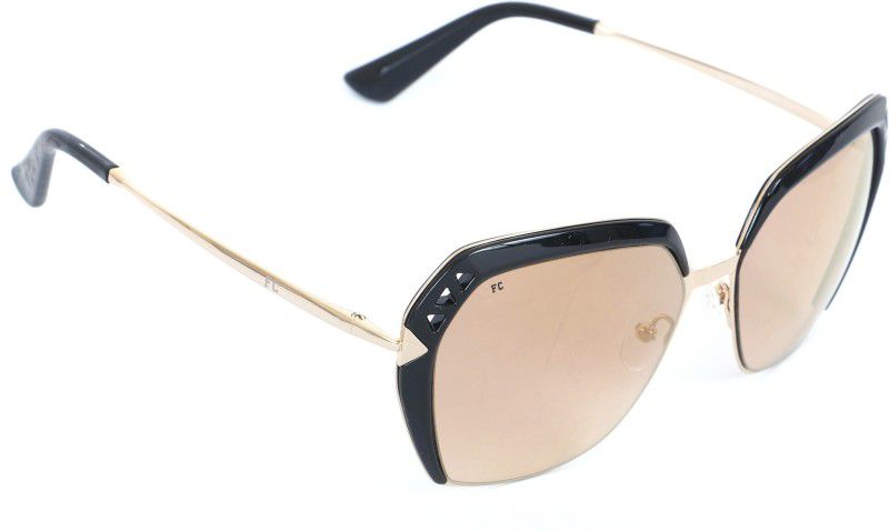 Polarized Over-sized Sunglasses (58)  (For Women, Golden)