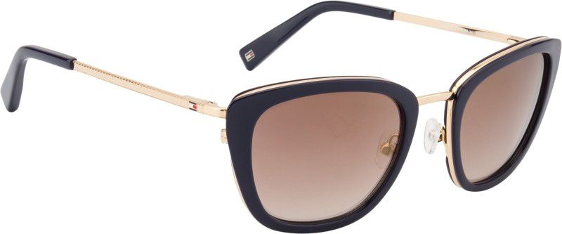 Mirrored Cat-eye Sunglasses (Free Size)  (For Women, Brown, Golden)
