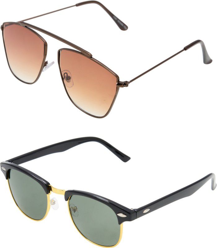 UV Protection Aviator, Wayfarer, Round Sunglasses (Free Size)  (For Men & Women, Multicolor)