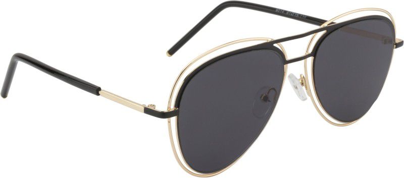UV Protection Aviator Sunglasses (61)  (For Men & Women, Black)