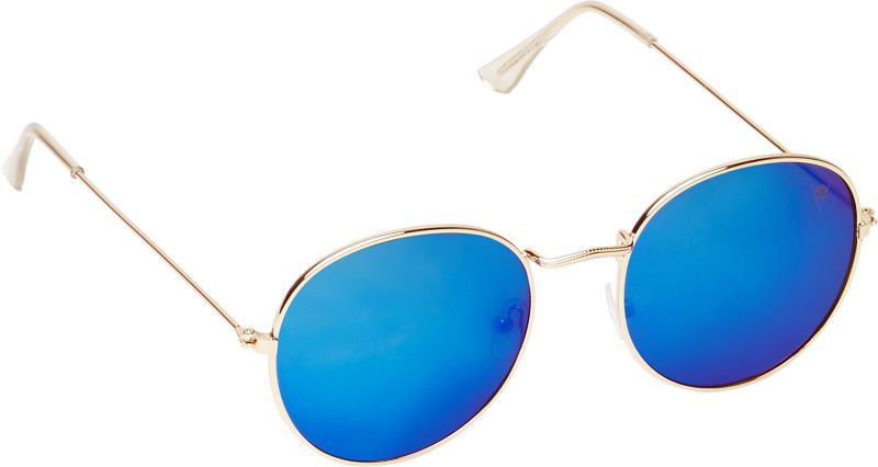 Gradient, UV Protection Round Sunglasses (53)  (For Men & Women, Blue)