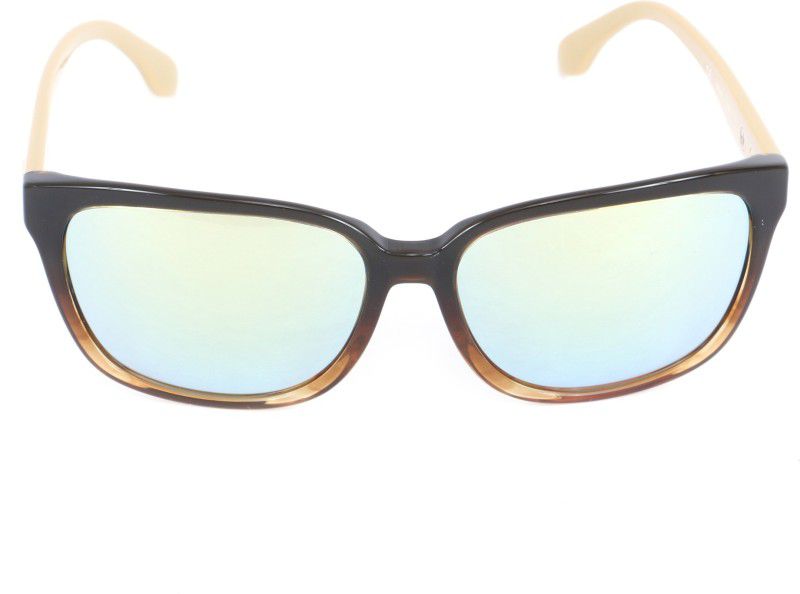 Mirrored Retro Square Sunglasses (59)  (For Men & Women, Golden)