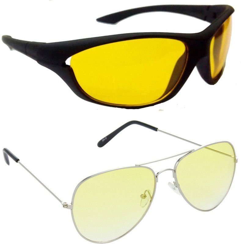 Gradient, Mirrored, UV Protection Sports Sunglasses (Free Size)  (For Men & Women, Yellow, Yellow)