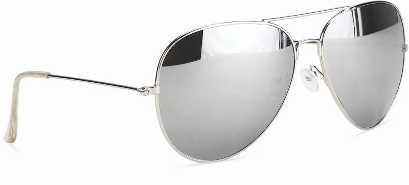 Mirrored Aviator Sunglasses (Free Size)  (For Men, Silver)