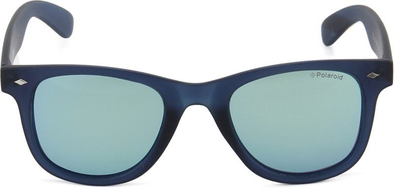 Polarized, Mirrored Wayfarer Sunglasses (Free Size)  (For Men & Women, Blue)