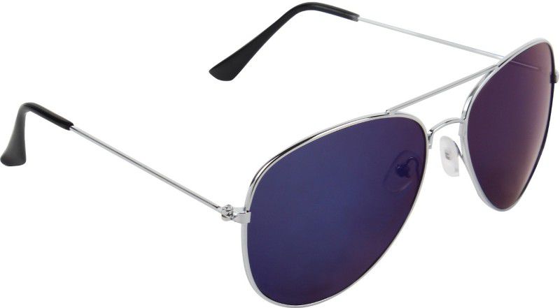 Mirrored, UV Protection Aviator Sunglasses (55)  (For Men & Women, Blue)